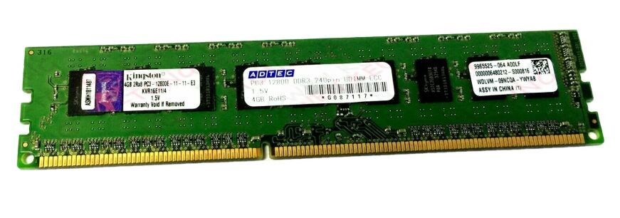 Серверная оперативная память Kingston 4GB DDR3 ECC Unbuffered 1600Mhz
