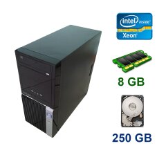 Supermicro Midi-Tower / Intel Xeon E3-1240 (4 (8) ядра по 3.3 - 3.7 GHz) / 8 GB DDR3 ECC / 250 GB HDD / Блок питания 350W