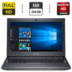 Ноутбук Б-клас Dell Vostro 3560 / 15.6" (1920x1080) TN / Intel Core i5-3210M (2 (4) ядра по 2.5 - 3.1 GHz) / 8 GB DDR3 / 256 GB SSD / AMD Radeon HD 7670M, 1 GB GDDR3, 128-bit / WebCam / DVD-ROM / Windows 10 Pro