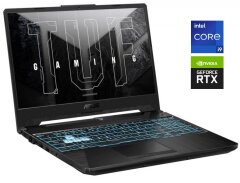 Ігровий ноутбук Asus TUF Gaming F15 FX506H / 15.6" (1920x1080) IPS / Intel Core i9-11900H (8 (16) ядер по 2.5 - 4.9 GHz) / 16 GB DDR4 / 512 GB SSD M.2 / nVidia GeForce RTX 3060, 6 GB GDDR6, 192-bit / WebCam / Win 11 Home