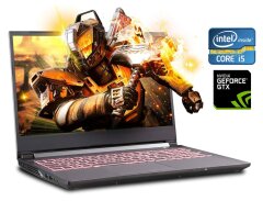 Игровой ноутбук Б-класс Sager NH58RH / 15.6" (1920x1080) IPS / Intel Core i5-9300H (4 (8) ядра по 2.4 - 4.1 GHz) / 16 GB DDR4 / 128 GB SSD M.2 + 1000 GB HDD / nVidia GeForce GTX 1050, 3 GB GDDR5, 96-bit / WebCam