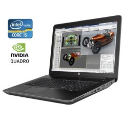 Мобильная рабочая станция HP ZBook 17 G3 / 17.3" (1600x900) TN / Intel Core i5-6440HQ (4 ядра по 2.6 - 3.5 GHz) / 8 GB DDR4 / 128 GB SSD + 750 GB HDD / nVidia Quadro М1000M, 2 GB DDR3, 128-bit / WebCam / Win 10 Pro