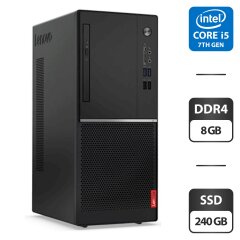 Компьютер Lenovo V520-15IKL Tower / Intel Core i5-7400 (4 ядра по 3.0 - 3.5 GHz) / 8 GB DDR4 / 240 GB SSD / Intel HD Graphics 630 / DVD-ROM / Windows 11 Pro