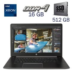 Ноутбук рабочая станция Б-класс HP zBook Studio G3 / 15.6" (3840x2160) IPS / Intel Xeon E3-1505M v5 (4 (8) ядра по 2.8 - 3.7 GHz) / 16 GB DDR4 / 512 GB SSD / nVidia Quadro M1000M, 4 GB GDDR5, 128-bit / WebCam 