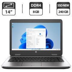 Ноутбук HP Probook 640 G3 / 14" (1366x768) TN / Intel Core i5-7300U (2 (4) ядра по 2.6 - 3.5 GHz) / 8 GB DDR4 / 240 GB SSD NEW / Intel HD Graphics 620 / Windows 11 Pro