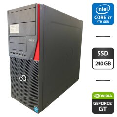 Комп'ютер Fujitsu Esprimo P720 E90 Tower / Intel Core i7-4770S (4 (8) ядра по 3.1 - 3.9 GHz) / 16 GB DDR3 / 240 GB SSD / nVidia GeForce GT 1030, 2 GB GDDR5, 64-bit