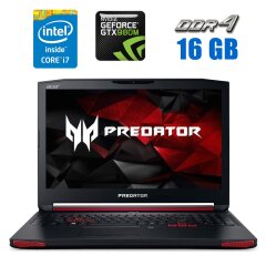 Игровой ноутбук Acer Predator 15 G9-591 / 15.6" (1920x1080) IPS / Intel Core i7-6700HQ (4 (8) ядра по 2.6 - 3.5 GHz) / 16 GB DDR4 / 480 GB SSD / nVidia GeForce GTX 980M, 4 GB GDDR5, 256-bit / WebCam 
