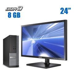 Комплект ПК: Dell OptiPlex 3020 SFF / Intel Core i3-4130 (2 (4) ядра по 3.4 GHz) / 8 GB DDR3 / 240 GB SSD / Intel HD Graphics 4400 + Монитор Samsung NC241 / 24" (1920x1080) TN / VGA + Клавиатура и мышь
