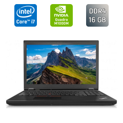 Мобильная рабочая станция Lenovo ThinkPad P50 / 15.6" (1920x1080) IPS / Intel Core i7-6820HQ (4 (8) ядра по 2.7 - 3.6 GHz) / 16 GB DDR4 / 512 GB SSD / nVidia Quadro M1000M, 4 GB GDDR5, 128-bit / TouchID / WebCam / Windows 10