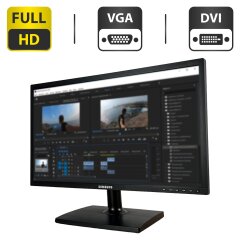 Монитор Samsung S22C200B Black / 22" (1920x1080) TN+film / VGA, DVI / VESA 100x100 + Кабели (VGA, DVI на выбор) и питания в комплекте