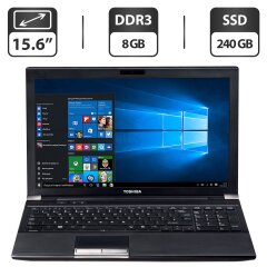 Ноутбук Toshiba Tecra R950 / 15.6" (1600x900) TN / Intel Core i5-3320M (2 (4) ядра по 2.6 - 3.3 GHz) / 8 GB DDR3 / 240 GB SSD / Intel HD Graphics 4000 / WebCam / DVD-ROM / VGA