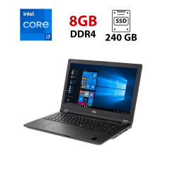 Ультрабук Fujitsu Lifebook E559 / 15.6" (1920x1080) IPS / Intel Core i7-8550U (4 (8) ядра по 1.8 - 4.0 GHz) / 8 GB DDR4 / 240 GB SSD / Intel UHD Graphics 620 / WebCam / 4G