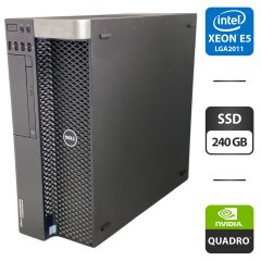 Робоча станція Dell Precision T5810 Tower / Intel Xeon E5-2697 v3 (14 (28) ядра по 2.6 - 3.6 GHz) / 32 GB DDR4 / 240 GB SSD / nVidia Quadro K2200, 4 GB GDDR5, 128-bit / DVD-ROM