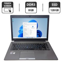 Ноутбук Toshiba Tecra Z40T-C / 14" (1920x1080) TN Touch / Intel Core i5-6300U (2 (4) ядра по 2.4 - 3.0 GHz) / 8 GB DDR3 / 128 GB SSD / Intel HD Graphics 520 / WebCam