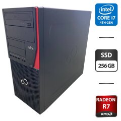 Компьютер Fujitsu Esprimo P720 E90 Tower / Intel Core i7-4790 (4 (8) ядра по 3.6 - 4.0 GHz) / 16 GB DDR3 / 256 GB SSD / AMD Radeon R7 340, 2 GB GDDR3, 64-bit / DVD-ROM