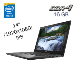 Ультрабук Б-класс Dell Latitude 7490 / 14" (1920x1080) IPS / Intel Core i7-8650U (4 (8) ядра по 1.9 - 4.2 GHz) / 16 GB DDR4 / 512 GB SSD / Intel UHD Graphics 620 / WebCam / Fingerprint / Windows 10