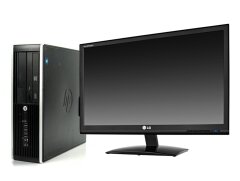 Комплект ПК: HP Compaq 6200 Pro SFF / Intel Core i5-2500 (4 ядра по 3.3 - 3.7 GHz) / 8 GB DDR3 / 120 GB SSD / Intel HD Graphics 2000 / DVD-ROM + Монитор LG Flatron E1941S-BN / 19" (1366x768) TN / VGA / VESA 75x75