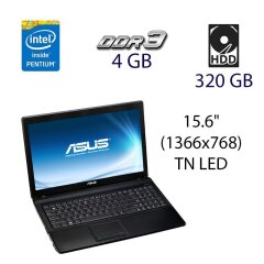 Ноутбук Asus K54HR / 15.6" (1366x768) TN LED / Intel Pentium B960 (2 ядра по 2.2 GHz) / 4 GB DDR3 / 500 GB HDD / AMD Radeon HD 7400M 1 GB / DVD-RW / WebCam / USB 3.0 / HDMI