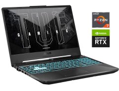 Игровой ноутбук Asus TUF Gaming A15 FA506NCR / 15.6" (1920x1080) IPS / AMD Ryzen 7 7435HS (8 (16) ядер по 3.1 - 4.5 GHz) / 8 GB DDR5 / 512 GB SSD / nVidia GeForce RTX 3050, 4 GB GDDR6, 128-bit / WebCam / Win 11