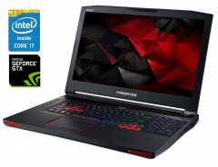 Игровой ноутбук Acer Predator 17 GX-792-7448 / 17.3" (1920x1080) IPS / Intel Core i7-7700HQ (4 (8) ядра по 2.8 - 3.8 GHz) / 16 GB DDR4 / 256 GB SSD + 1000 HDD / nVidia GeForce GTX 1080, 8 GB GDDR5X, 256-bit / WebCam / Win 10 Home