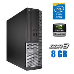 Компьютер Dell OptiPlex 3020 SFF / Intel Xeon E3-1231 v3 (4 (8) ядра по 3.4 - 3.8 GHz) (аналог i7-4770) / 16 GB DDR3 / 256 GB SSD / nVidia Quadro P400, 2 GB GDDR5, 64-bit