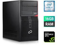 Игровой ПК Fujitsu Tower / Intel Core i7-6700 (4 (8) ядра по 3.4 - 4.0 GHz) / 16 GB DDR4 / 500 GB SSD + 1000 GB HDD / nVidia GeForce GTX 650, 1 GB GDDR5, 128-bit + Windows 10 в подарок
