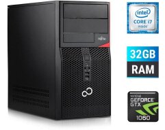 Игровой ПК Fujitsu Tower / Intel Core i7-6700 (4 (8) ядра по 3.4 - 4.0 GHz) / 32 GB DDR4 / 500 GB SSD + 1000 GB HDD / nVidia GeForce GTX 1060, 6 GB GDDR5, 192-bit + Windows 10 в подарок