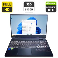 Игровой ноутбук Acer Nitro 5 / 15.6" (1920x1080) IPS / Intel Core i5-12450H (8 (12) ядер по 3.3&nbsp;- 4.4&nbsp;GHz) / 16 GB DDR4 / 512 GB SSD / nVidia GeForce RTX 3050, 4 GB GDDR6, 128-bit / WebCam
