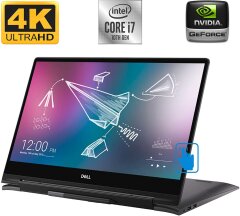 Игровой ноутбук Dell Inspiron 7591 2n1 / 15.6'' (3840x2160) IPS Touch / Intel Core i7-10510U (4 (8) ядер по 1.8 - 4.9 GHz) / 16 GB DDR4 / 512 GB SSD / nVidia GeForce MX250, 2 GB GDDR5, 64-bit / WebCam / HDMI / Windows 11 лицензия