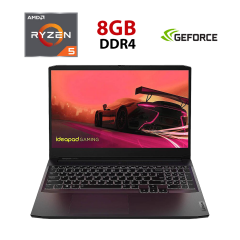 Ігровий ноутбук Lenovo IdeaPad Gaming 3 15ACH6 / 15.6" (1920x1080) IPS / AMD Ryzen 5 5600H (6 (12) ядер по 3.0 - 4.2 GHz) / 8 GB DDR4 / 480 GB SSD / nVidia GeForce RTX 3050, 4 GB GDDR6, 128-bit / WebCam