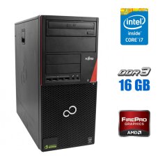 Игровой ПК Fujitsu Esprimo P920 E85+ Tower / Intel Core i7-4770 (4 (8) ядра по 3.4 - 3.9 GHz) / 16 GB DDR3 / 480 GB SSD / AMD FirePro V5800, 1 GB GDDR5, 128-bit  / DVD-ROM 