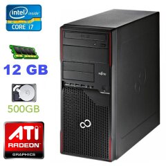 Компьютер Fujitsu Celsius P910 MT / Intel Core i7-3770 (4 (8) ядер по 3.4-3.9GHz) / 12 GB DDR3 / 500 GB HDD / AMD Radeon HD 3450 (DVI, VGA, HDMI)