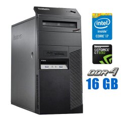 Комп'ютер Lenovo ThinkCentre M83 Tower / Intel Core i7-4770 (4 (8) ядра по 3.4 - 3.9 GHz) / 16 GB DDR3 / 120 GB SSD / nVidia GeForce GT 630, 2 GB GDDR3, 128-bit / DVD-ROM