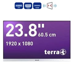 Монитор Terra 2464W / 23.8" (1920x1080) IPS / VGA, HDMI, DVI / встроенные колонки 2x 1W / в комплектации нет подставки (ножки)