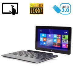 Ноутбук-трансформер Б-класс Dell Venue 11 Pro Black / 10.8" (1920x1080) IPS Touch / Intel Core M-5Y10 (2 (4) ядра по 0.8 - 2.0 GHz) / 4 GB DDR3 / 64 GB SSD / Intel HD Graphics 5300 / WebCam 8 MP + 2 MP / Card Reader