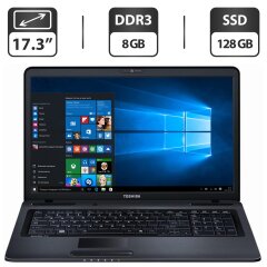 Ноутбук Б-класс Toshiba Satellite Pro L770 / 17.3" (1600x900) TN / Intel Core i3-2310M (2 (4) ядра по 2.1 GHz) / 8 GB DDR3 / 128 GB SSD / Intel HD Graphics 3000 / WebCam / DVD-ROM / VGA