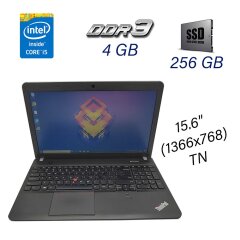 Ноутбук Б клас Lenovo ThinkPad E531 / 15.6" (1366х768) TN / Intel Core i5-3230M (2 (4) ядра по 2.6 - 3.2 GHz) / 4 GB DDR3 / 256 GB SSD / WebCam / DVD-ROM / USB 3.0 / HDMI