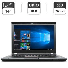 Ноутбук Lenovo ThinkPad T430s / 14" (1600x900) TN / Intel Core i7-3520M (2 (4) ядра по 2.9 - 3.6 GHz) / 8 GB DDR3 / 240 GB SSD / Intel HD Graphics 4000 / WebCam