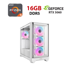 Новый игровой ПК Ice Dominator Pro G2302W Tower / AMD Ryzen 5 8400F (6 (12) ядер по 4.2 - 4.7 GHz) / 16 GB DDR5 / 480 GB SSD / nVidia GeForce RTX 5060, 8 GB GDDR7, 128-bit