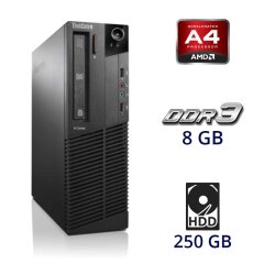 Системний блок Lenovo ThinkCentre M78 DT / AMD A4-5300B (2 ядра по 3.4 GHz) / 4 GB DDR3 / 250 GB HDD