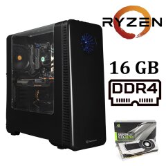 Thermaltake View 28 Black Tower / AMD Ryzen&trade; 7 2700 (8 (16) ядер по 3.2 - 4.1 GHz) / 16 GB DDR4 / 240 GB SSD+2000 GB HDD / nVidia GeForce GTX 1070 Ti (8GB GDDR5 256 bit) / 600 W