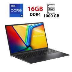 Ультрабук Asus Vivobook 17x k3704v / 17.3" (1920х1080) TN / Intel Core i9-13900H (14 (20) ядер по 4.1 - 5.4 GHz) / 16 GB DDR4 / 1000 GB SSD / Intel Iris Xe Graphics / WebCam
