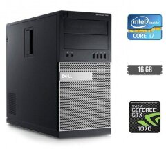 Ігровий ПК Dell OptiPlex 790 Tower / Intel Core i7-2600 (4 (8) ядра по 3.4 - 3.8 GHz) / 16 GB DDR3 / 240 GB SSD + 1000 GB HDD / nVidia GeForce GTX 1070, 8 GB GDDR5, 256-bit
