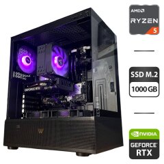 Сборка под заказ: новый игровой ПК 1stPlayer Mi7 Pro Tower / AMD Ryzen 5 5600 (6 (12) ядер по 3.5 - 4.4 GHz) / 32 GB DDR4 / 1000 GB SSD M.2 / nVidia GeForce RTX 4060, 8 GB GDDR6, 128-bit / 750W
