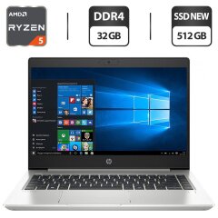 Ультрабук Б-клас HP ProBook 445 G7 / 14" (1920x1080) IPS / AMD Ryzen 5 4500U (6 ядер по 2.3 - 4.0 GHz) / 32 GB DDR4 / 512 GB SSD M.2 / AMD Radeon RX Vega 6 / WebCam / HDMI / Windows 10 Pro