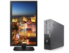 Комплект ПК: Fujitsu Esprimo E500 E85+ SFF / Intel Core i3-2120 (2 (4) ядра по 3.3 GHz) / 8 GB DDR3 / 240 GB SSD / Intel HD Graphics 2000 + Монитор LG 24MB37PM / 24" (1920x1080) IPS / 2x 1W + клавиатура и мышь