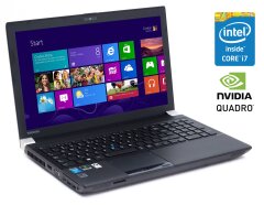 Мобильная рабочая станция Toshiba Tecra W50-A / 15.6" (1920x1080) IPS / Intel Core i7-4810MQ (4 (8) ядра по 2.8 - 3.8 GHz) / 8 GB DDR3 / 240 GB SSD / nVidia Quadro K2100M, 2 GB GDDR5, 128-bit / DVD-ROM / WebCam / Win 10 Pro