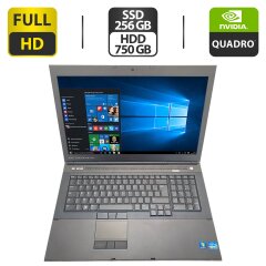 Мобильная рабочая станция Dell Precision M6700 / 17.3" (1920x1080) IPS / Intel Core i7-3840QM (4 (8) ядра по 2.8 - 3.8 GHz) / 32 GB DDR3 / 256 GB SSD + 750 GB HDD / nVidia Quadro K3000M, 2 GB GDDR5, 256-bit / WebCam / DVD-ROM