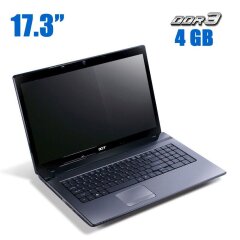 Ноутбук Acer Aspire 7250G / 17.3" (1600x900) TN / AMD E-450 (2 ядра по 1.66 GHz) / 4 GB DDR3 / 500 GB HDD / AMD Radeon HD 6320 Graphics / WebCam / DVD-ROM / Без АКБ