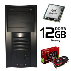 ATX  / Intel Core i7-2600 (4 ядра, 8 потоков, 3.4-3.8 GHz) / 500 GB HDD / 12 GB DDR3 / Palit GeForce GT 1050 Ti 4 GB GDDR5 (HDMI, DVI, DP) / FSP 400W